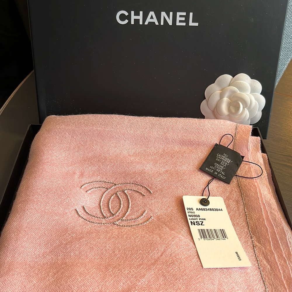 Authentic Chanel Cashmere and Silk Stole